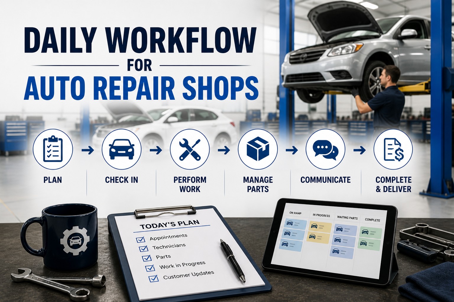 Daily Workflow for Auto Repair Shops